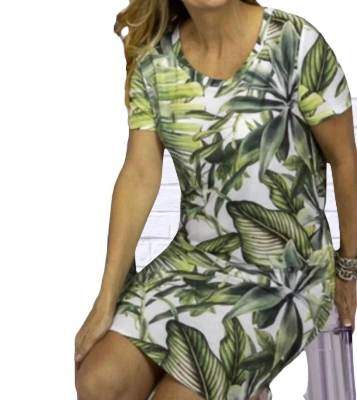 Calypso - Jenneke Palm Leaf Midi Dress