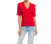Karen Kane - Short Sleeve Ribbed Cardigan Sweater