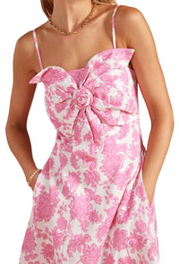 Strut & Bolt Garden Bow Flower Sleeveless Midi Dress in pink white - women's dress - view 4