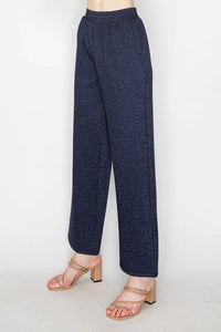 Joh Kris Sparkling Stretch Knit Pant in navy sparkle - women's pants - detail view