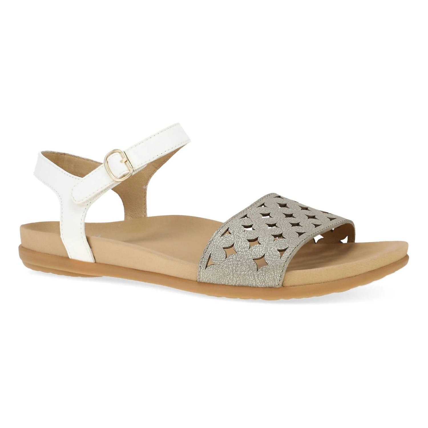 dansko Women's Jodie Flat Sandals in platinum metal - women's sandal