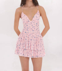Lucy In The Sky - Floral Mesh Tiered Mini Dress