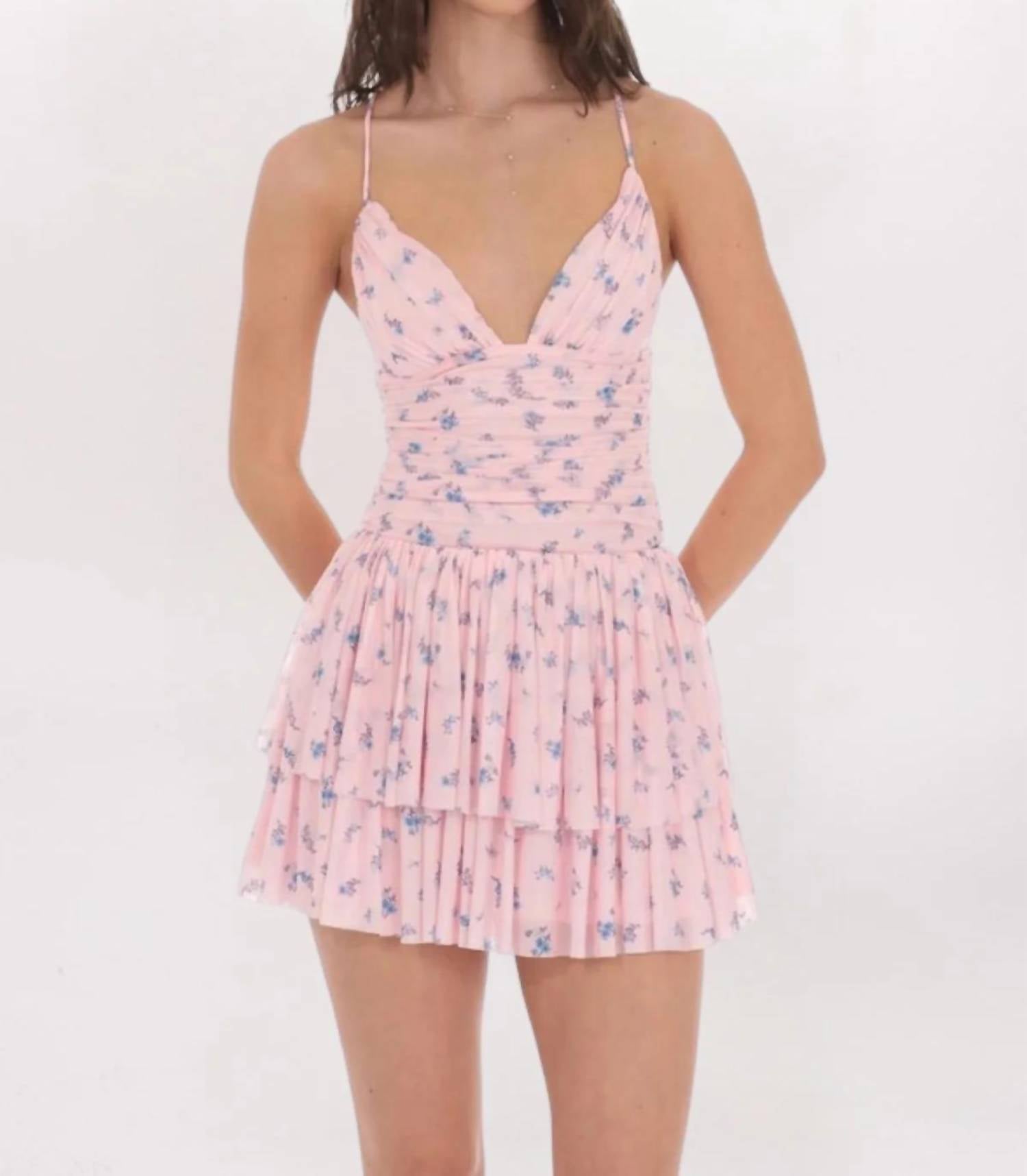 Lucy In The Sky - Floral Mesh Tiered Mini Dress