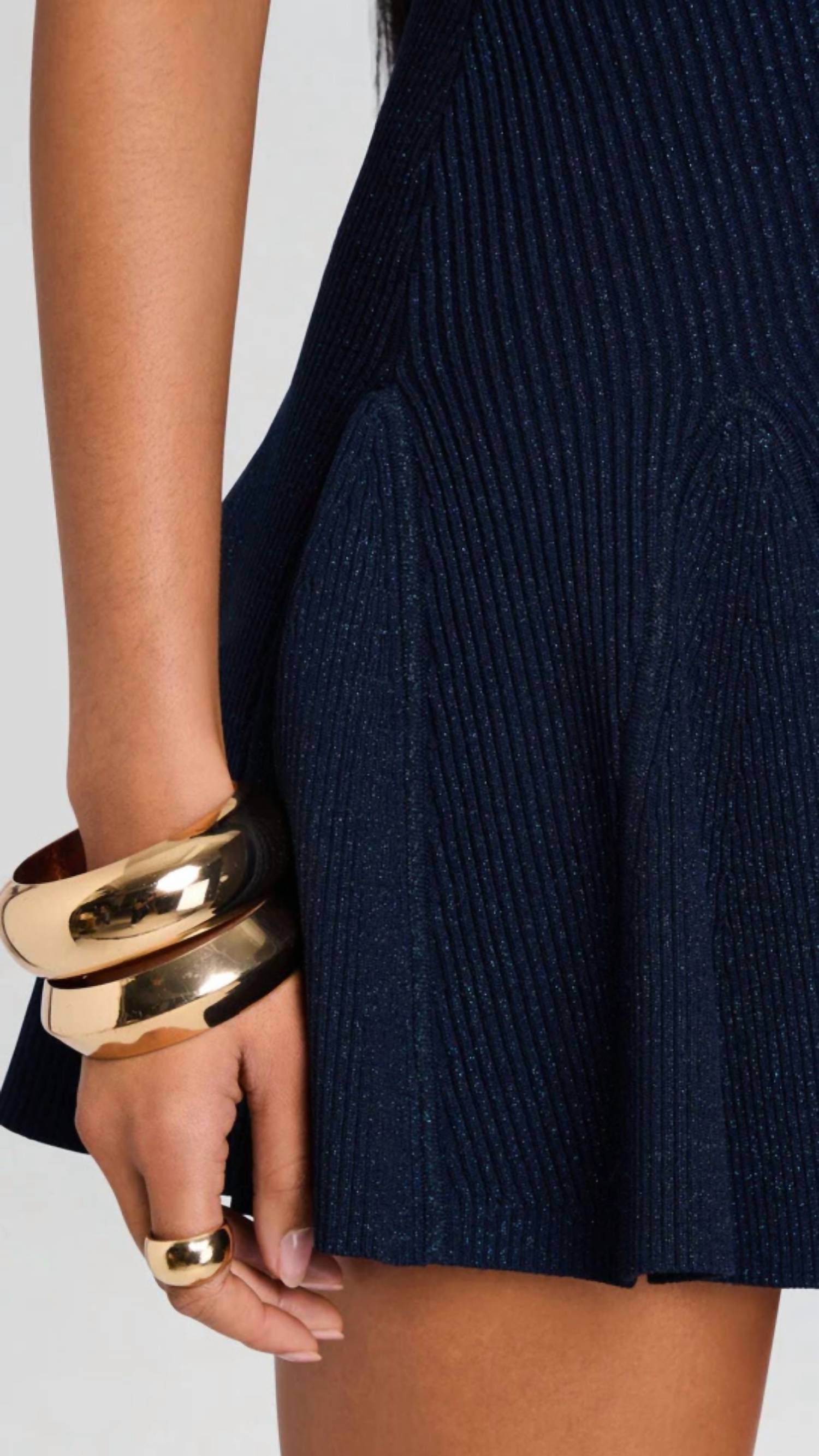 RETROFETE Erica Knit Dress in metallic navy - women's dress - view 4