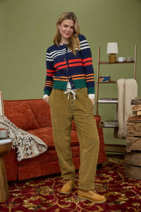Blu Pepper - Stripe Cable Knit Cardigan