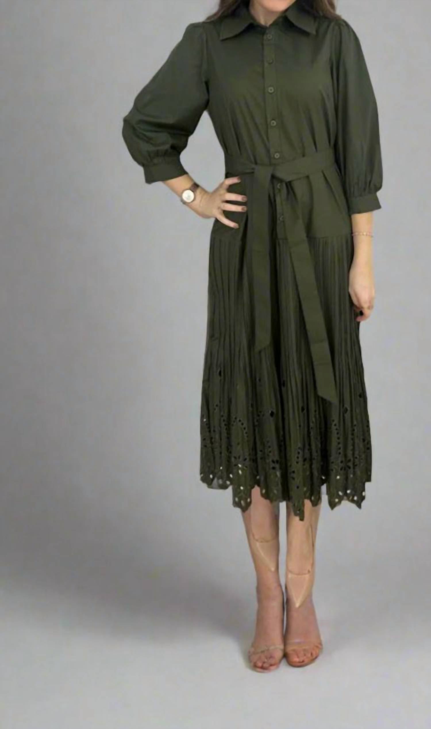 Harriet & Mary - Collared Long Sleeve Midi Dress