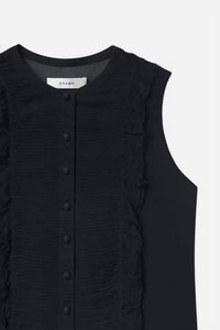 Frame - Sleeveless Ruffle Trim Blouse