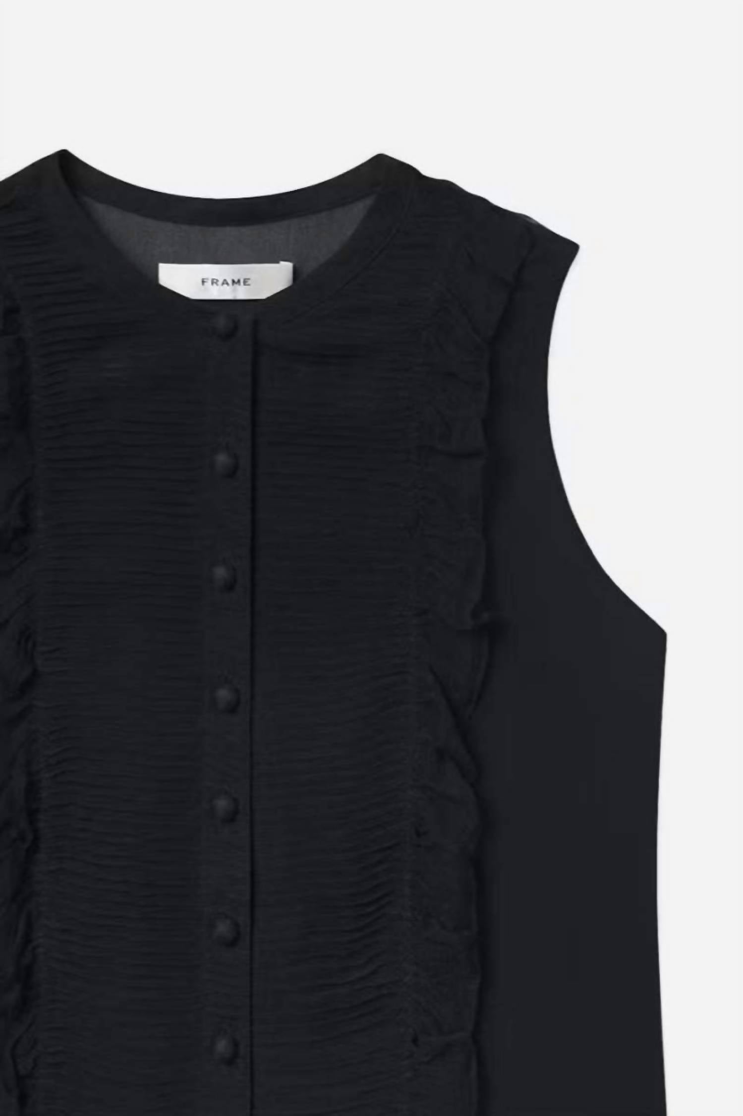 Frame - Sleeveless Ruffle Trim Blouse