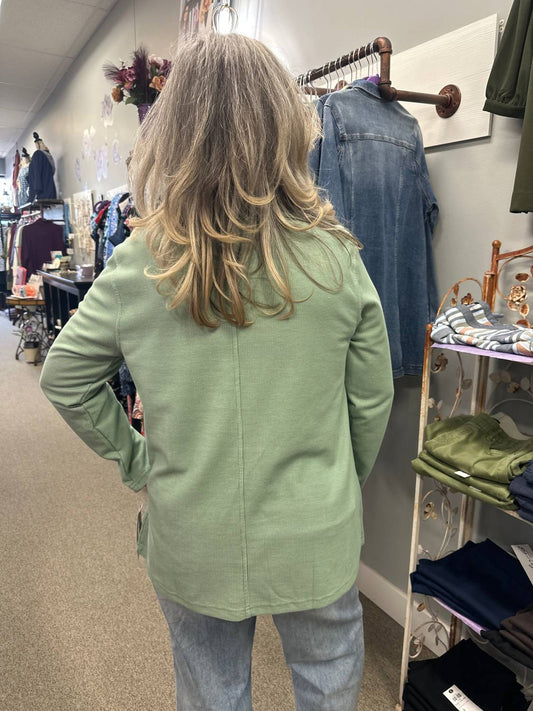 Lulu-B - Long Sleeve Button Front Sweatshirt