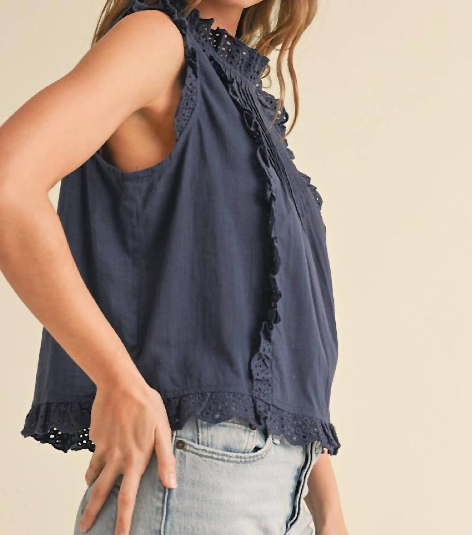 Wishlist - Darling Eyelet Ruffle Top