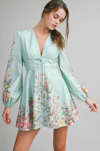 Endless Blu. - Garden Long Sleeve Mini Dress