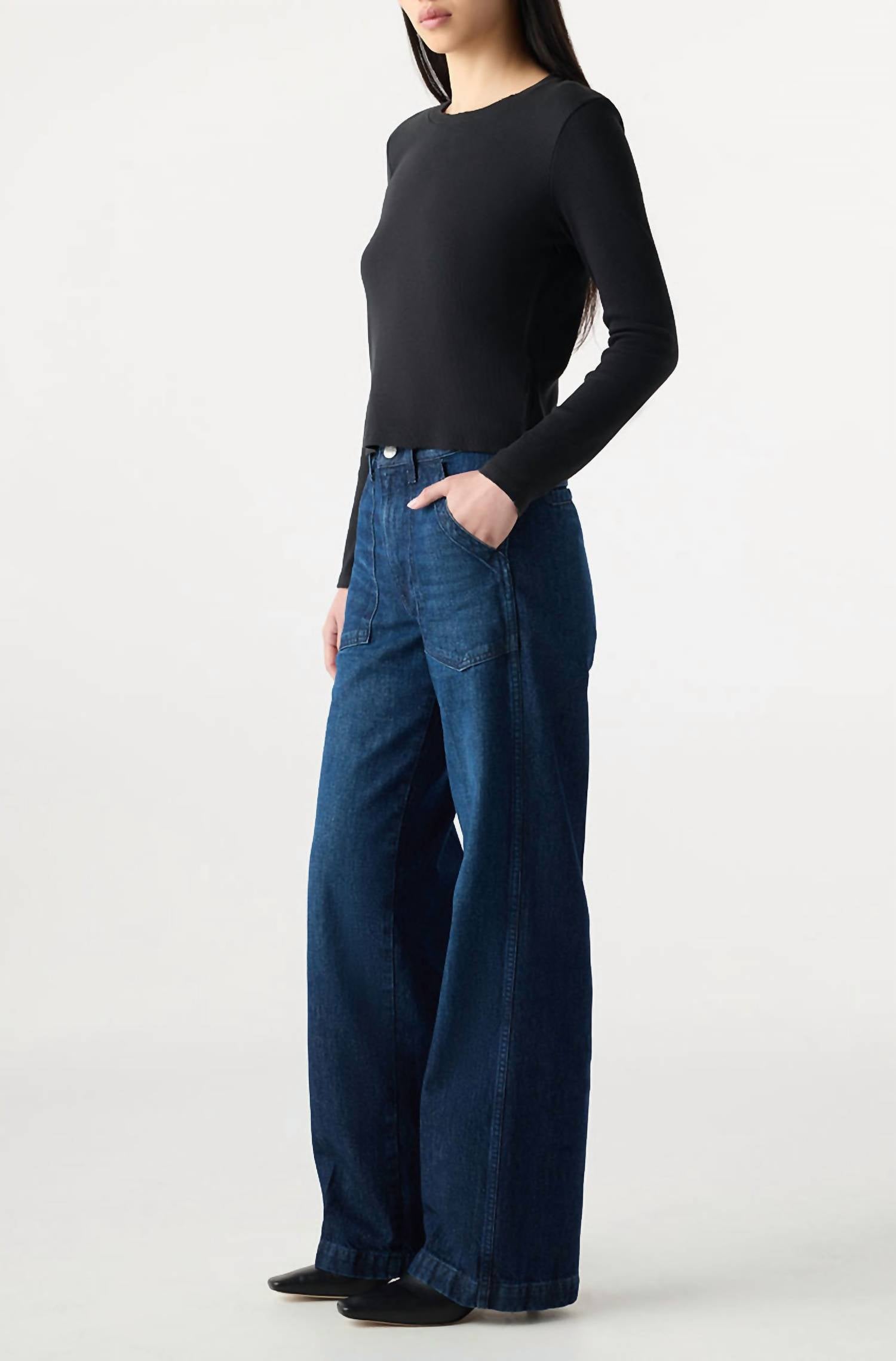 AMO Greta Straight Leg Trouser in heartthrob - women's pants - detail view