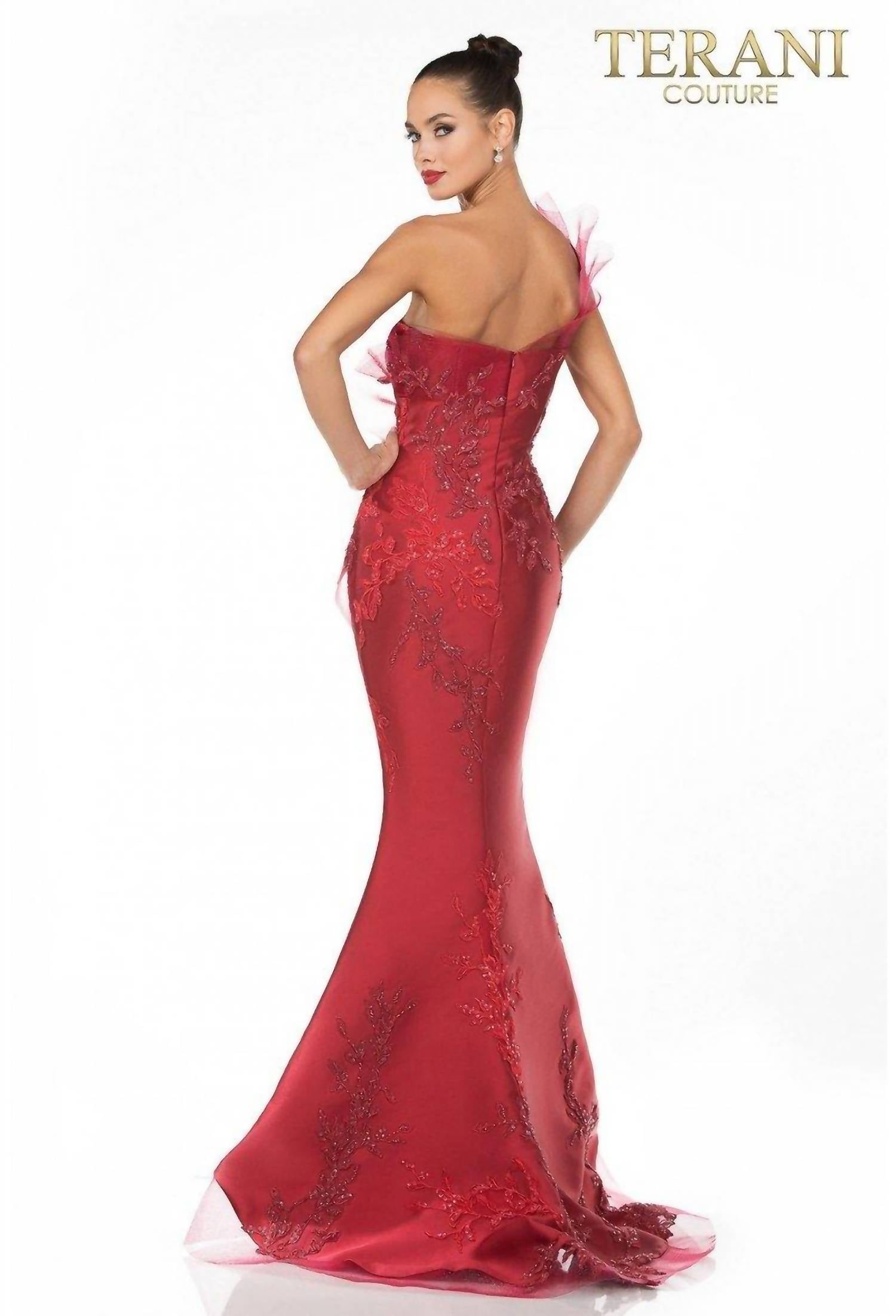 Terani Couture - Formal Asymmetrical Mermaid Long Evening Premium Dress
