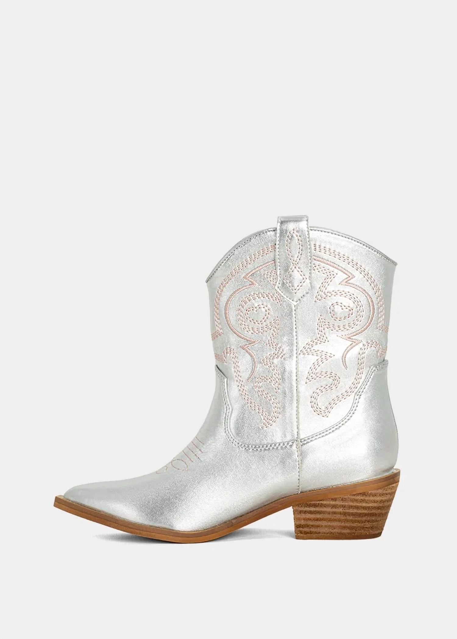 SHU SHOP Girl's Zita Mini Western Boots in silver - kids' boots - view 4