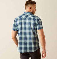 ARIAT Men's Retro Shirt in medium blue - men's shirt - alternate view