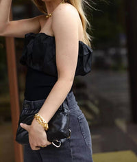 Ganni - Melange Knit Strapless Top