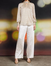 Skies Are Blue - Keyhole Lurex Blouse