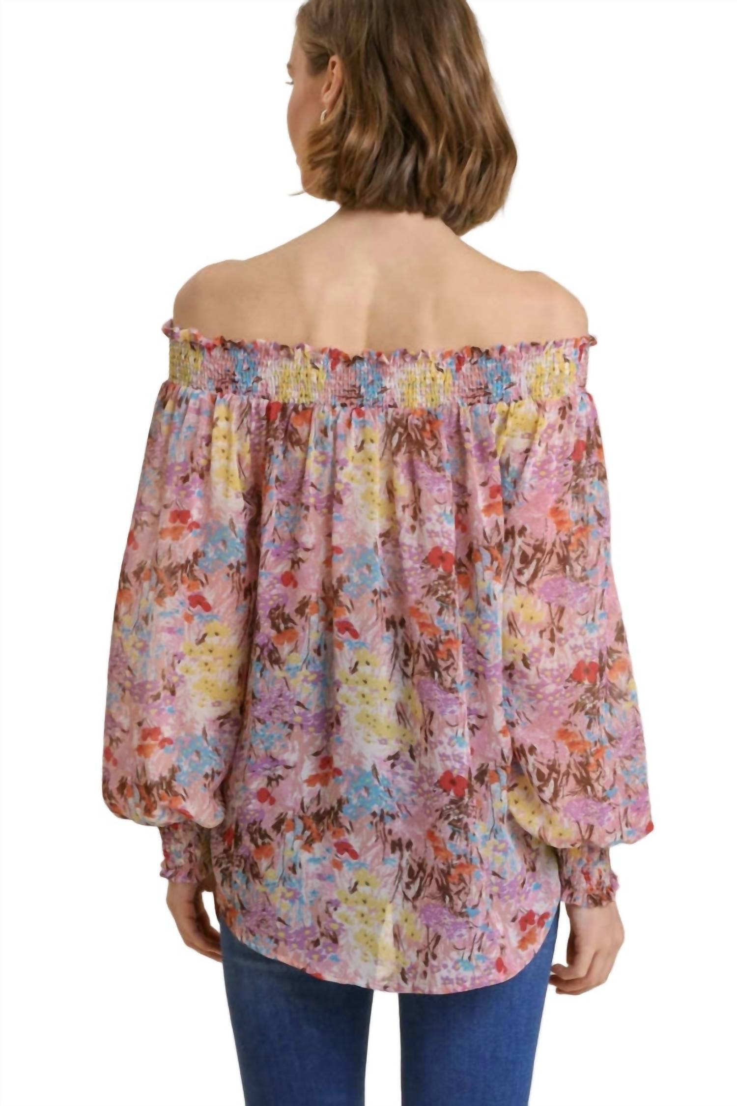 Umgee - Floral Off The Shoulder Smocked Top