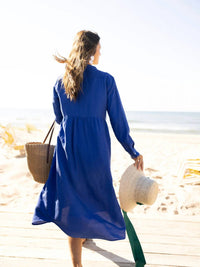Ivy Coast Women's Savannah Midi Dress in sapphire - women's dress - detail view