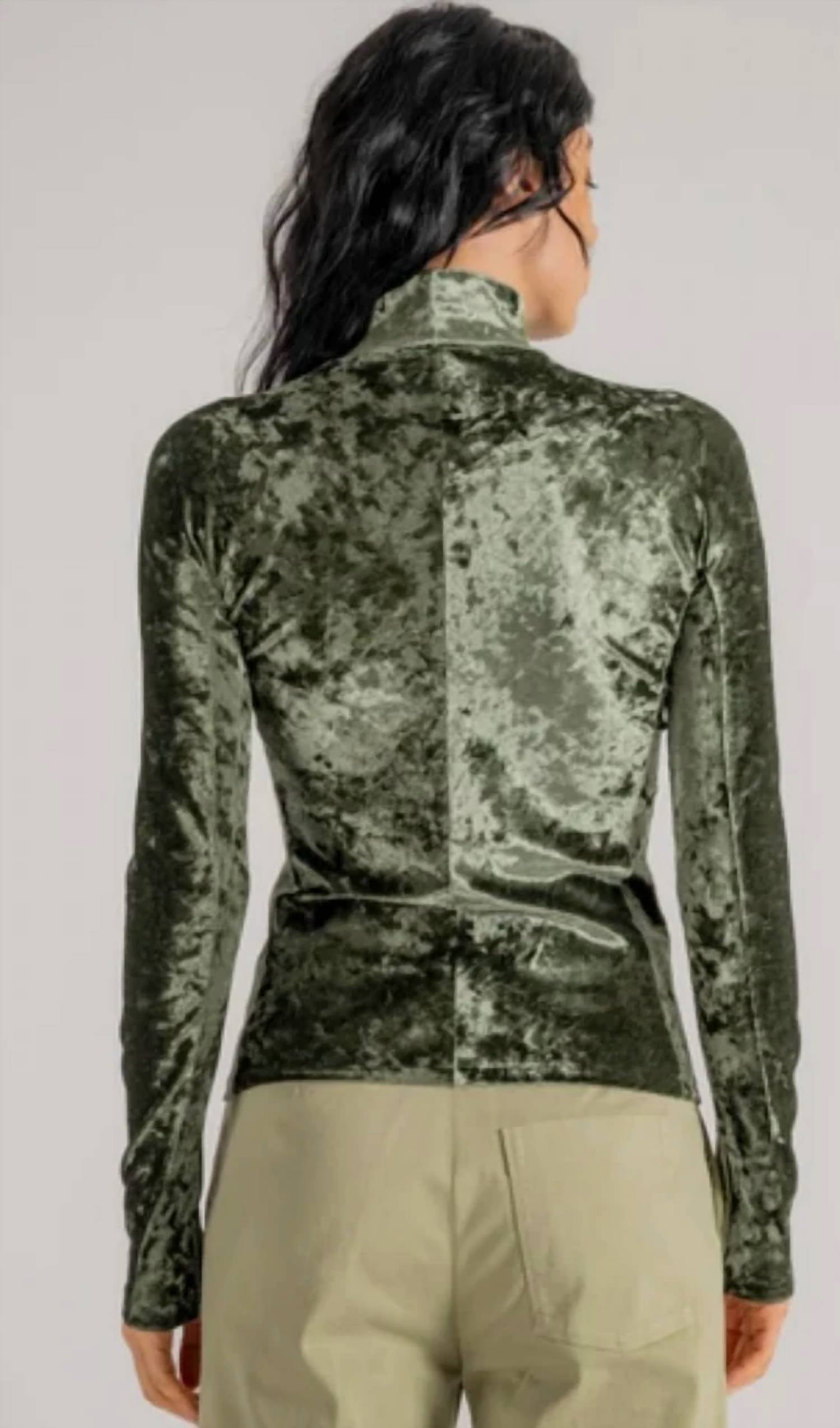 Forte Forte - Iridescent Stretch Velvet Turtleneck Top