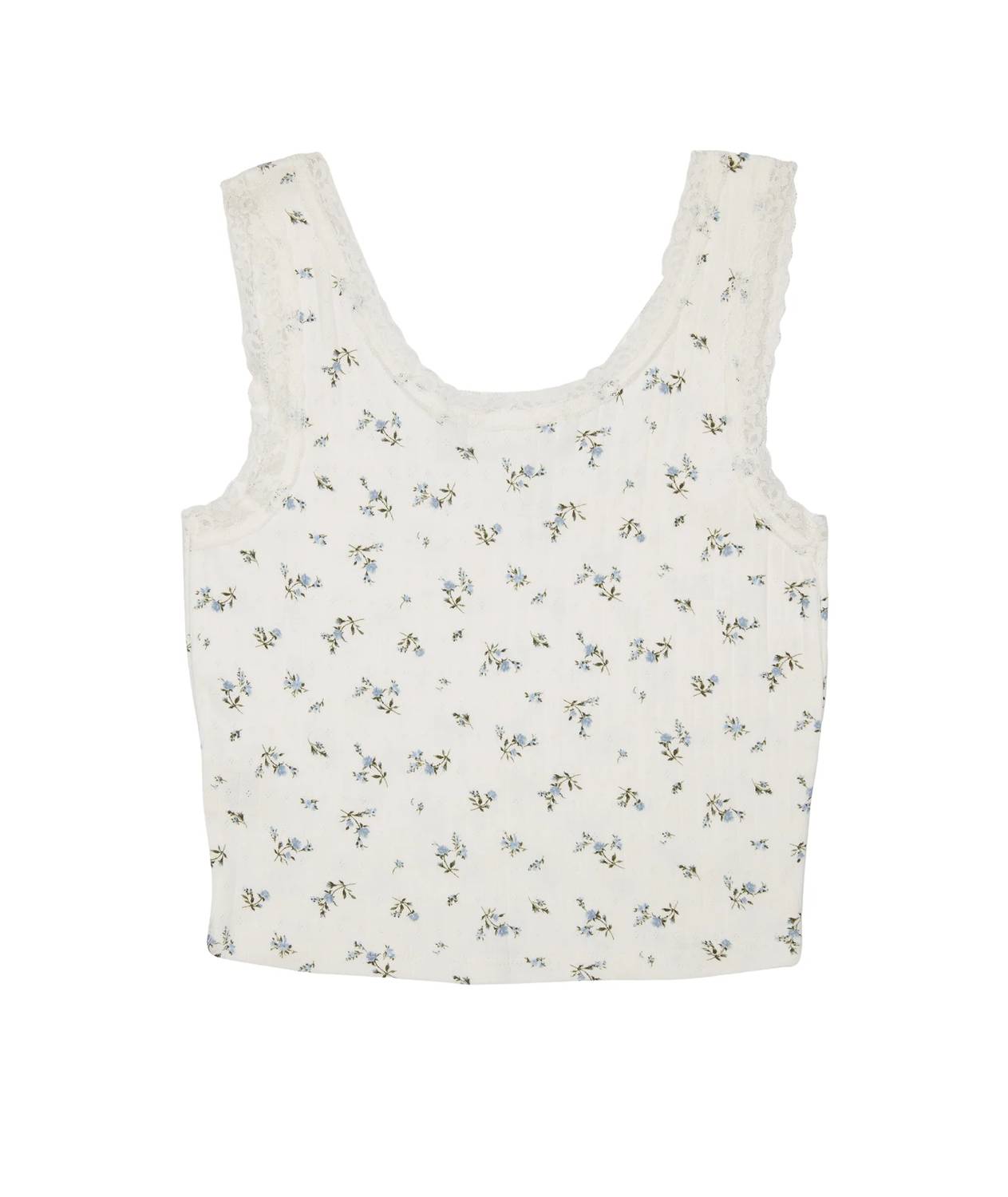 8Apart - Hayes Floral Pointelle Lace Trim Cami