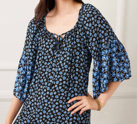 Karen Kane - Contrast Ruffle Hem Mini Dress