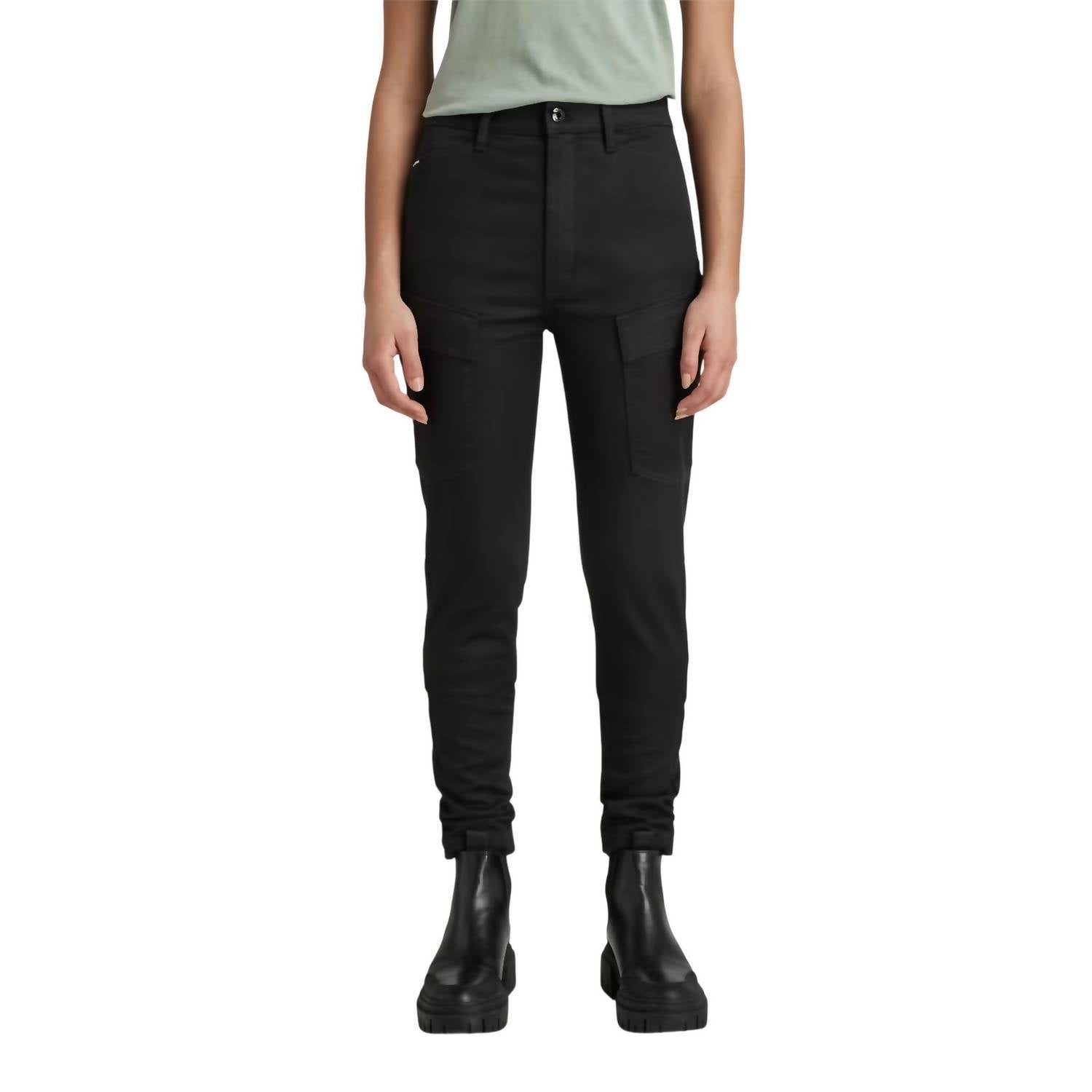 G-Star Women’s Kafey Cargo Ultra-high Skinny Jeans in black - women's jeans