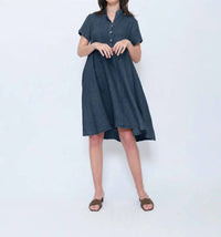 Blueberry - Collared Swing Midi Dress
