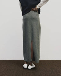 Mijeong Park CASHMERE BLEND KNIT MIDI SKIRT in gray - women's skirt - alternate view