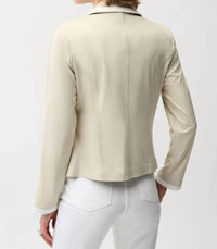 Joseph Ribkoff - Contrast Trim Faux Suede Blazer