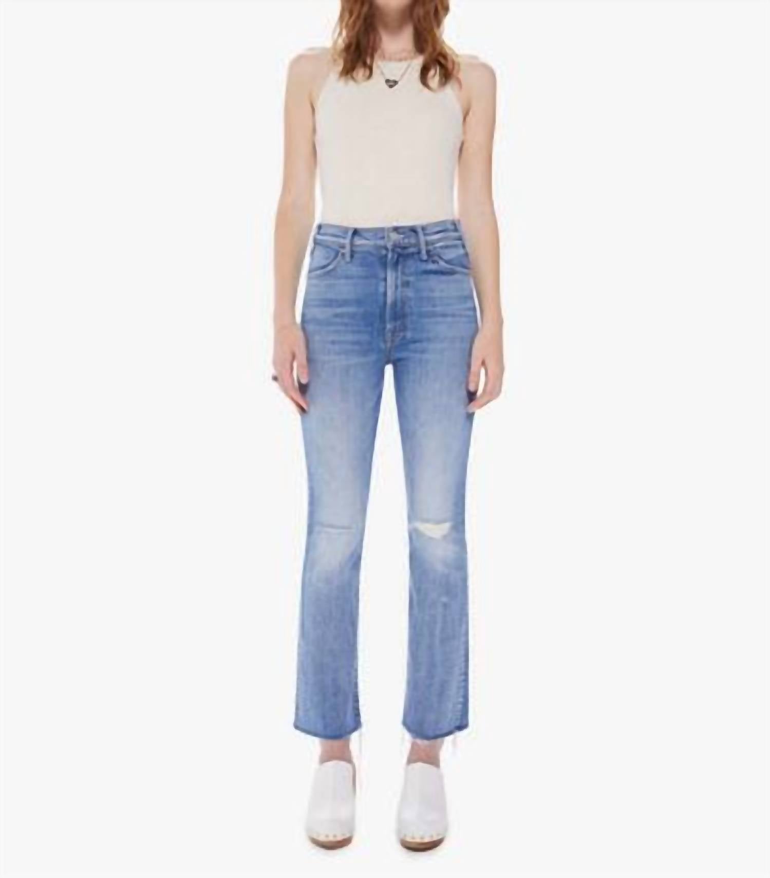 Mother Hustler Ankle Fray Jeans in crashing hard - women's jeans