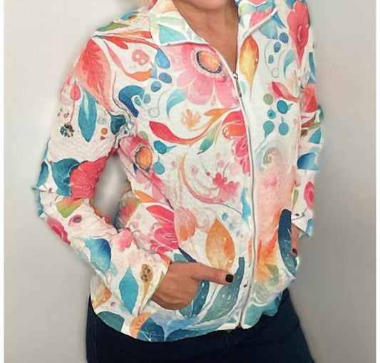 Ethyl - Bubble Print Zip Up Jacket