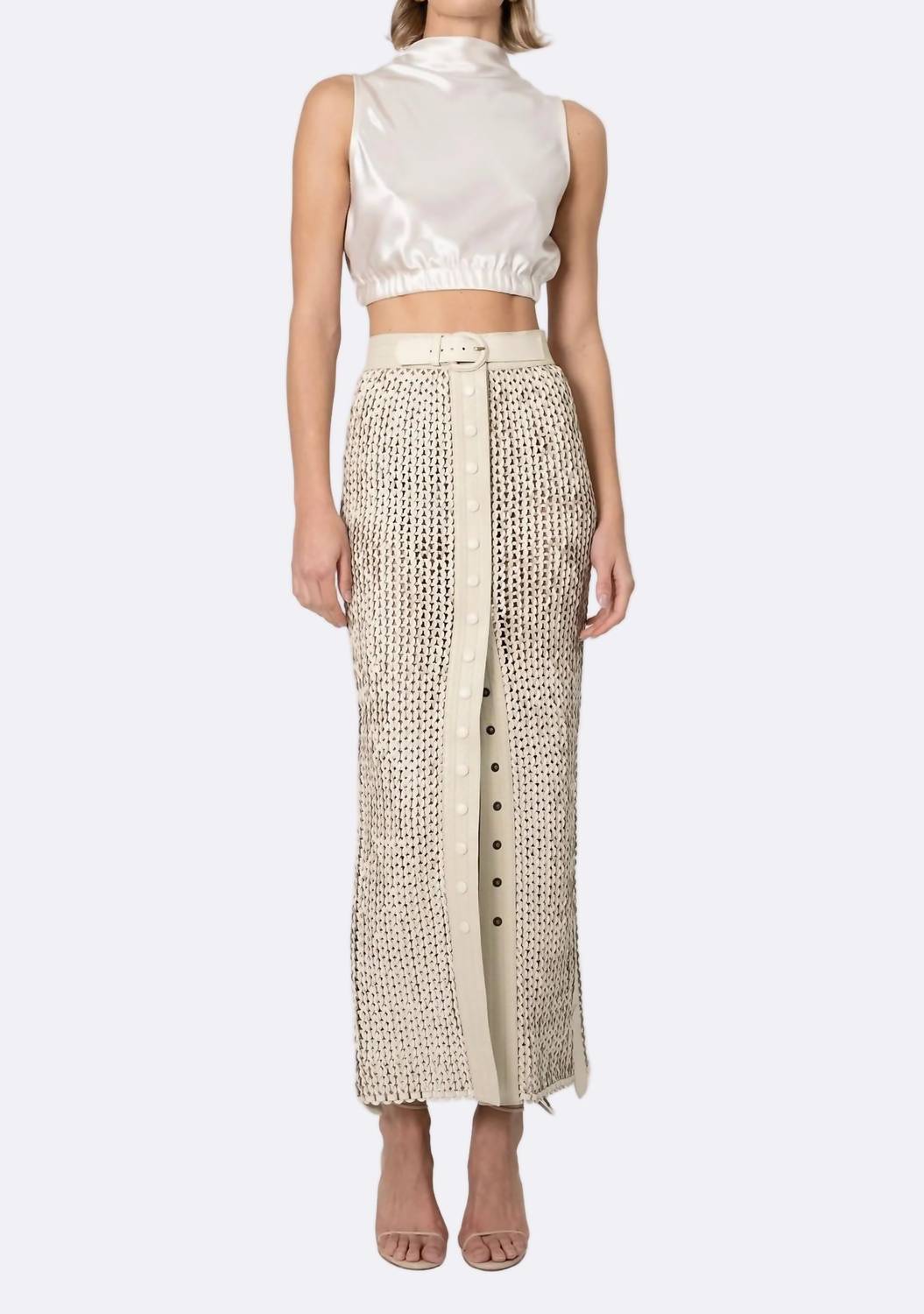 Nonchalant Label Karina Maxi Skirt in crema - women's skirt
