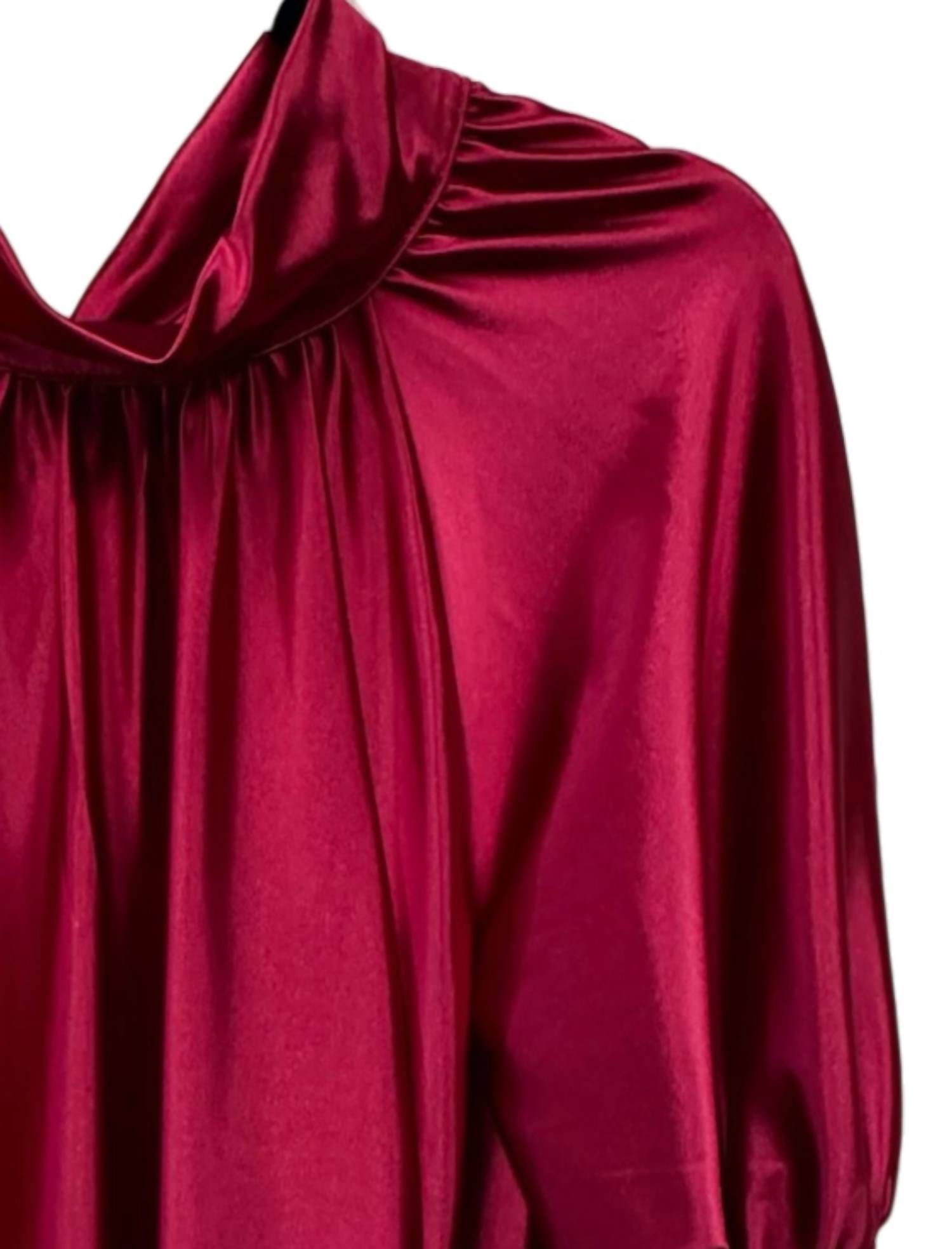 Carole Christian Women's Satin Tie Neck Dress in red - women's dress - detail view