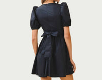 Tcec - Women's Scalloped V Neck Puff Sleeve Dress