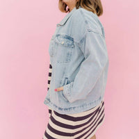 Mikarose Elodie Denim Jacket in light wash - women's jacket - view 7