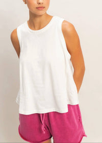 Hyfve - Raw Edge Sleeveless Washed Top