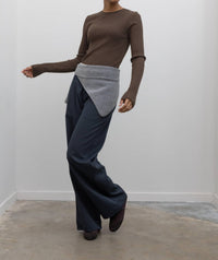 Papermoon - Wool Ribbed Long Sleeve Fitted Top