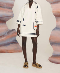 Alemais - Marine Cotton Tunic Mini Dress