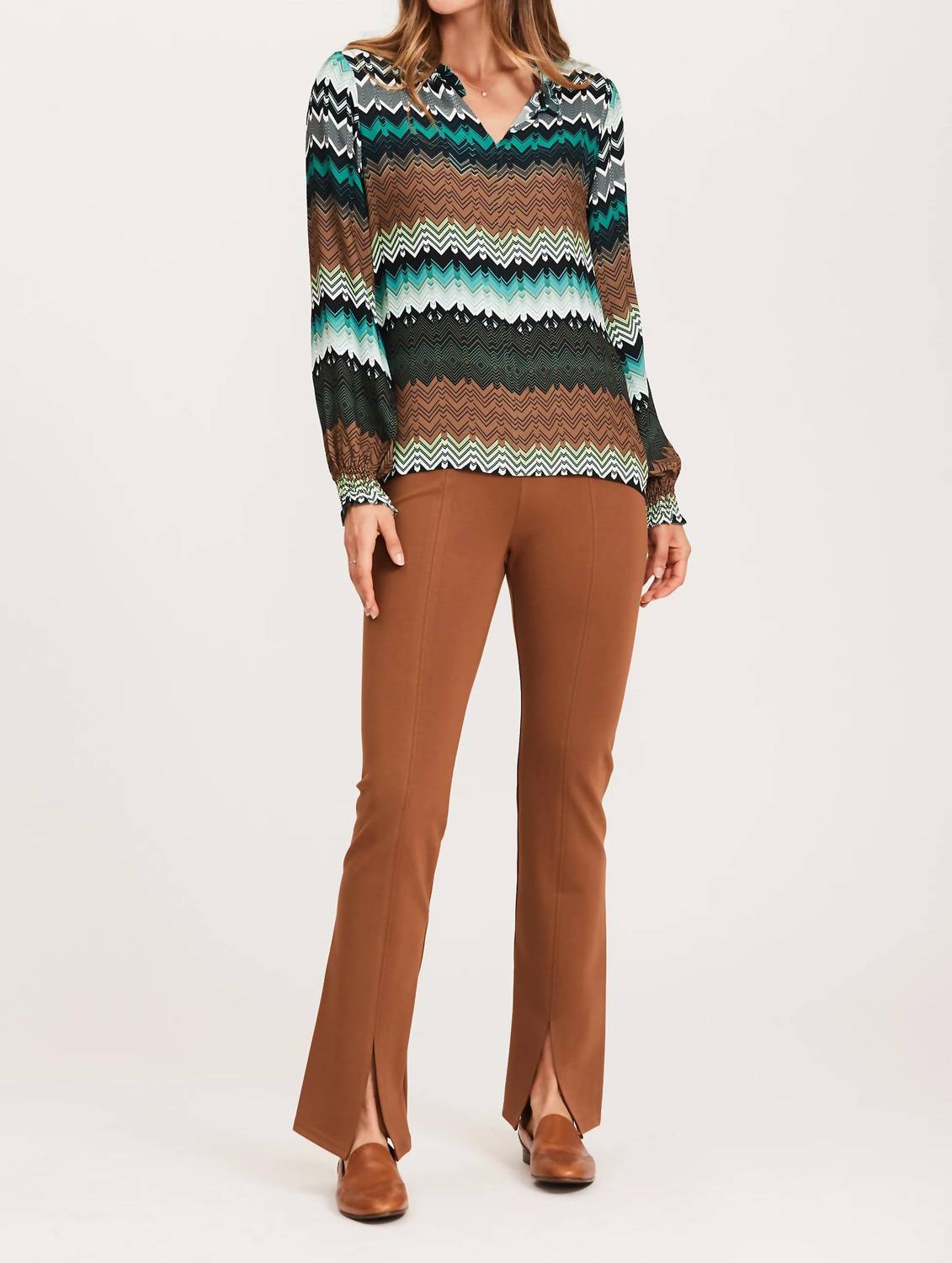 Tyler Boe - Alicia Crepe Chevron Blouse