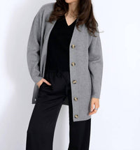 RD Style Abella Long Cardigan in grey - women's cardigan - alternate view