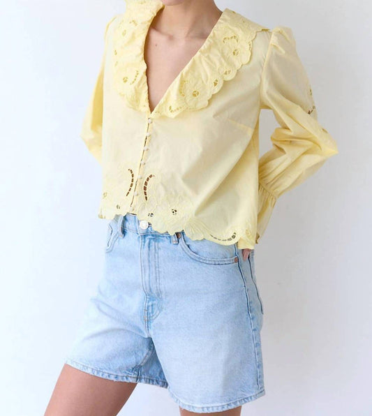 Raisonnel - Embroidered Ruffle Blouse