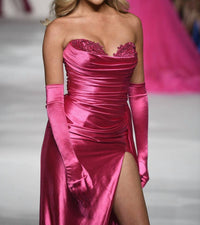 Sherri Hill - Satin Strapless Corset Gown