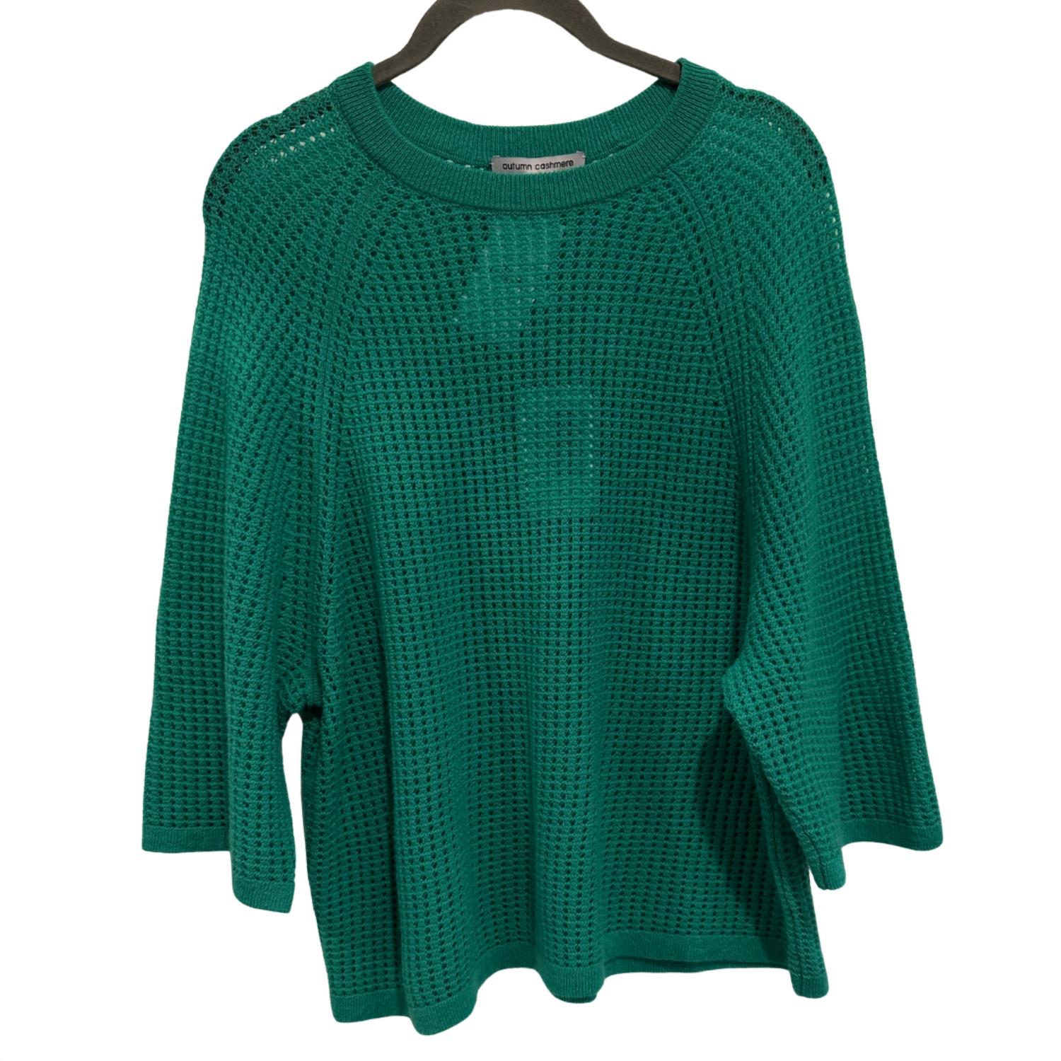 Autumn Cashmere - Women's Short Sleeve Mesh Raglan Crew Top