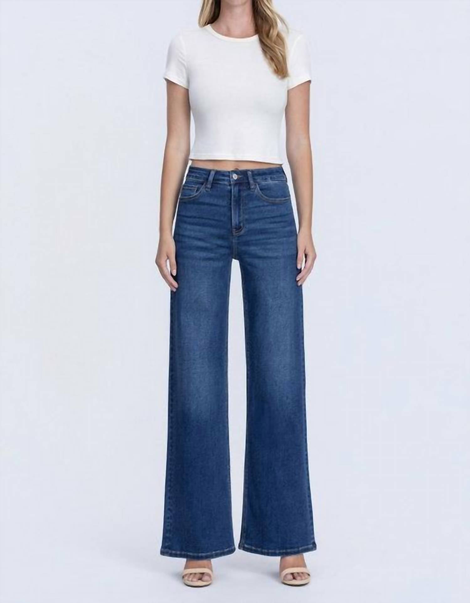 Vervet By Flying Monkey - Lila High Rise Soft Wide Leg Jean