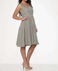 Orchid Bloom - Gingham Swing Dress