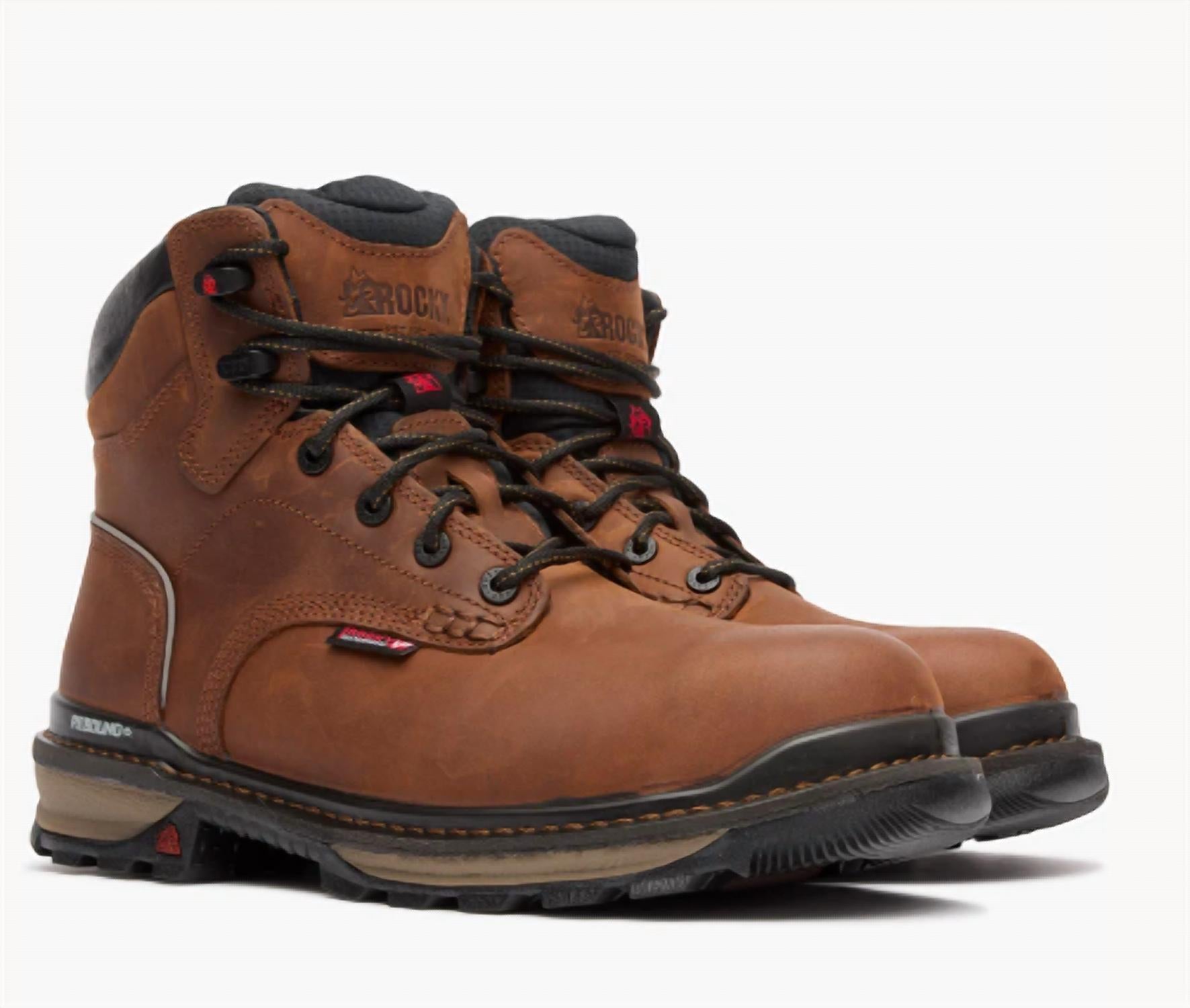 Rocky Men's Rams Horn Waterproof Composite Toe Work Boot in brown - men's boots
