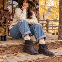 Manitobah Mukluks - WOMEN'S WATERPROOF ANKLE TAMARACK GRAIN MUKLUK BOOTS