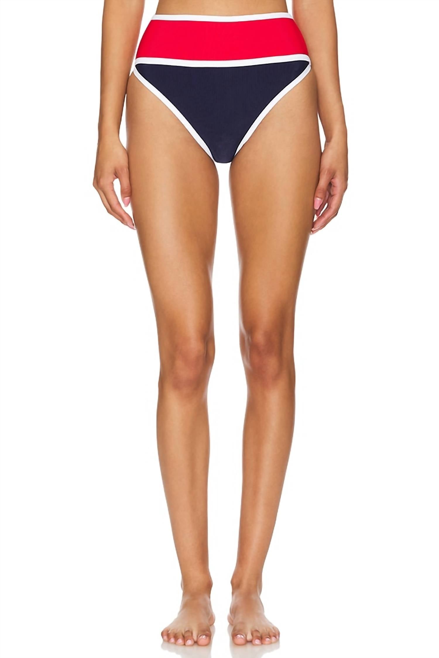 Beach Riot Carlotta Swimsuit Bottom in americana colorblock - women's swimwear