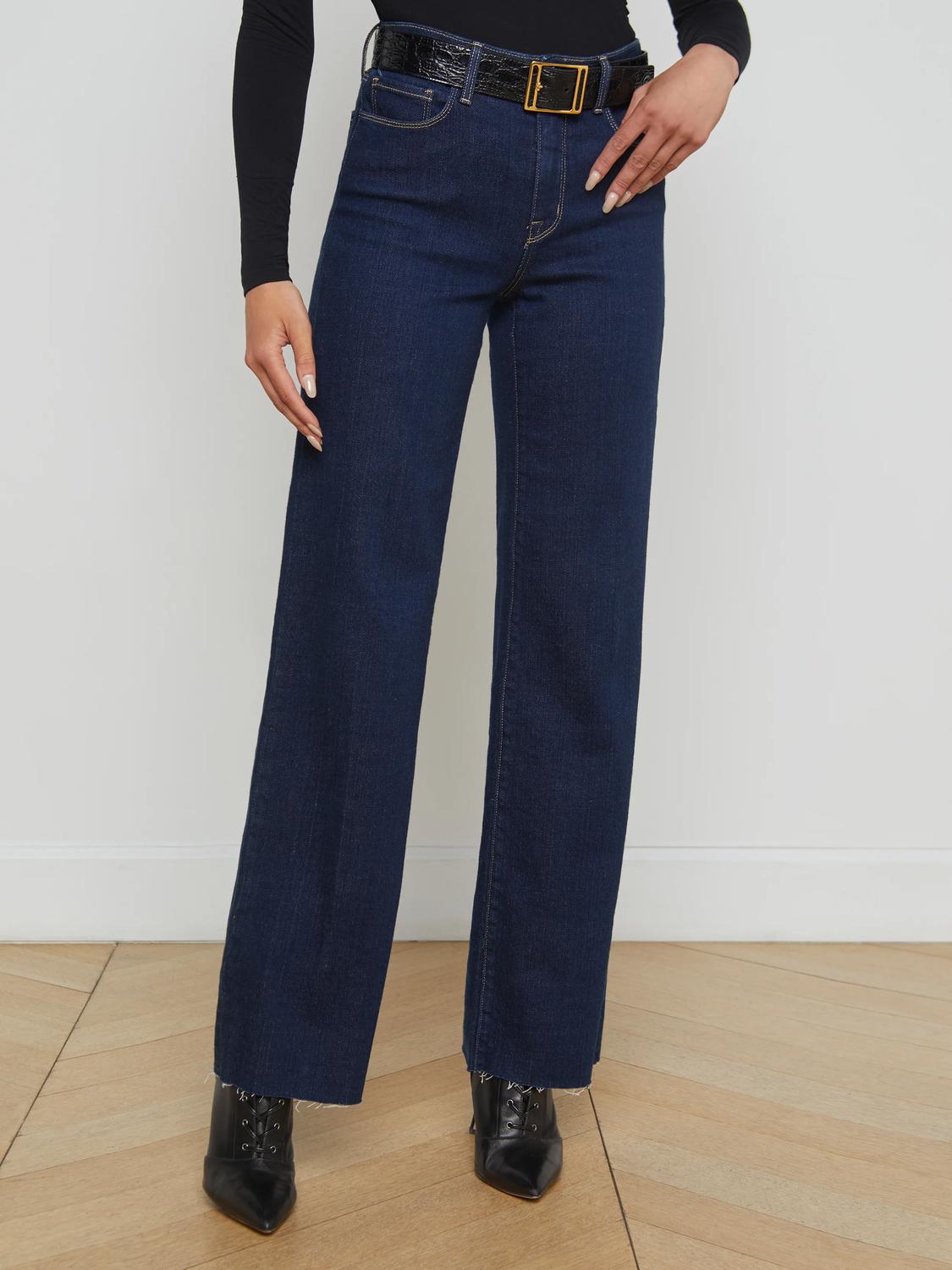 L'Agence Scottie High Rise Wide Leg Jean in koval - women's jeans